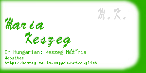 maria keszeg business card
